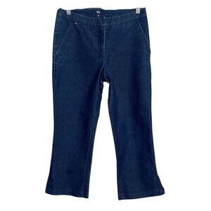 STUSSY WOMEN'S VINTAGE DARK WASH HIGH RISE CROPPED CAPRIS JEANS - S